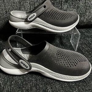 CROCS Men's Gray and Black Sandals